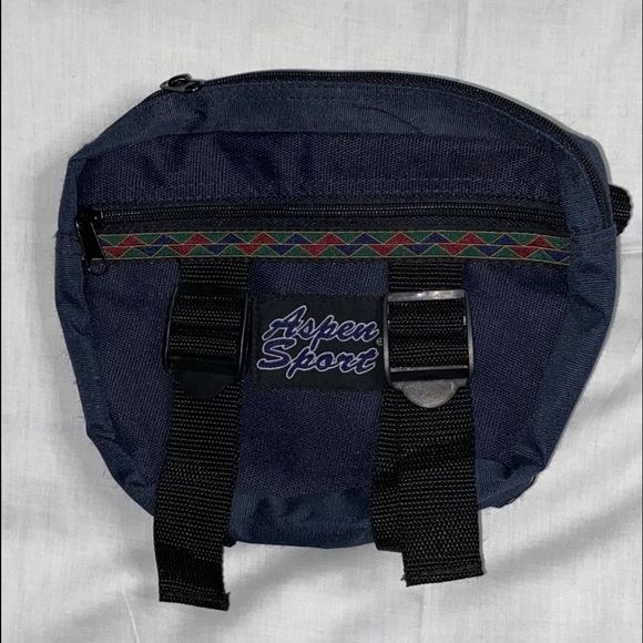 Vintage 90s Aspen Sports Navy Blue Fanny Pack With Water bottle holders - Picture 6 of 6